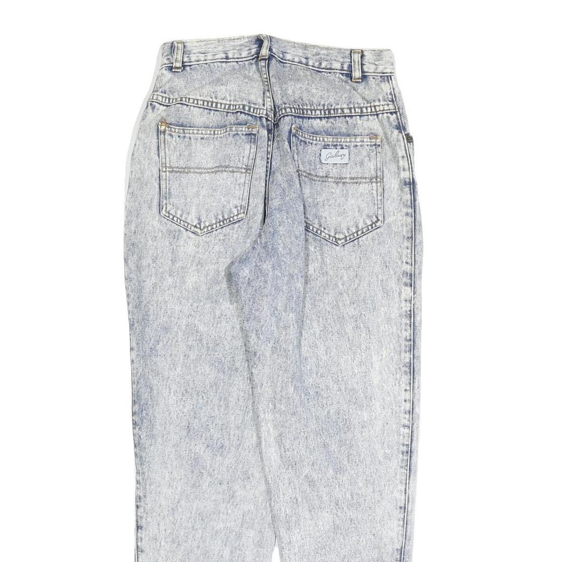 GALAXY Womens Jeans Blue Regular Straight Denim Light W26 L28 Zip Cotton Blend