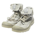 PALLADIUM Pallabrousse Womens Canvas High Top Boots Cream UK 7 Light Brown Sole