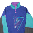 Baseball Mens Sweatshirt Blue 1/4 Zip USA L