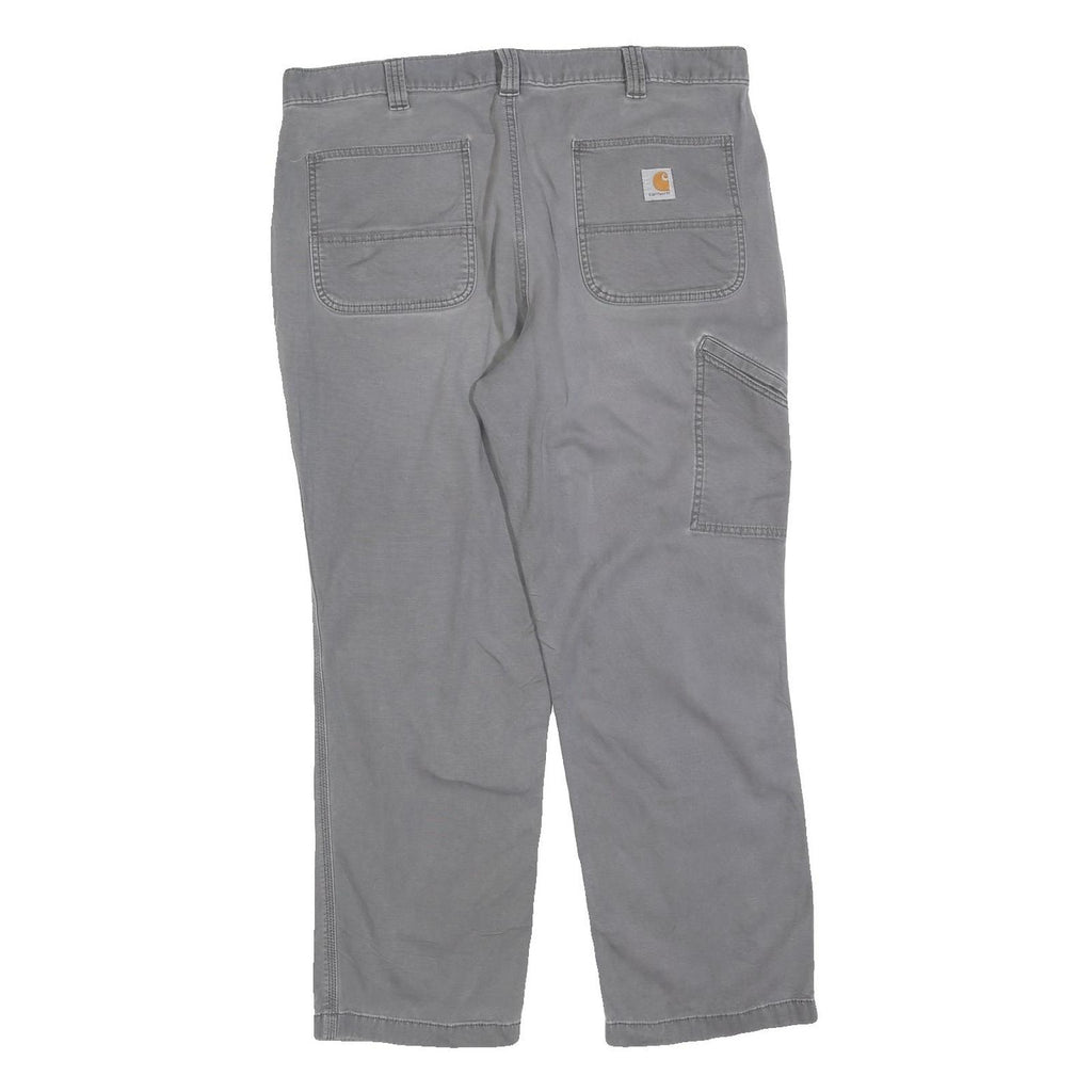 CARHARTT Mens Cotton Blend Grey Relaxed Straight Leg Trousers W38 L30 Workwear