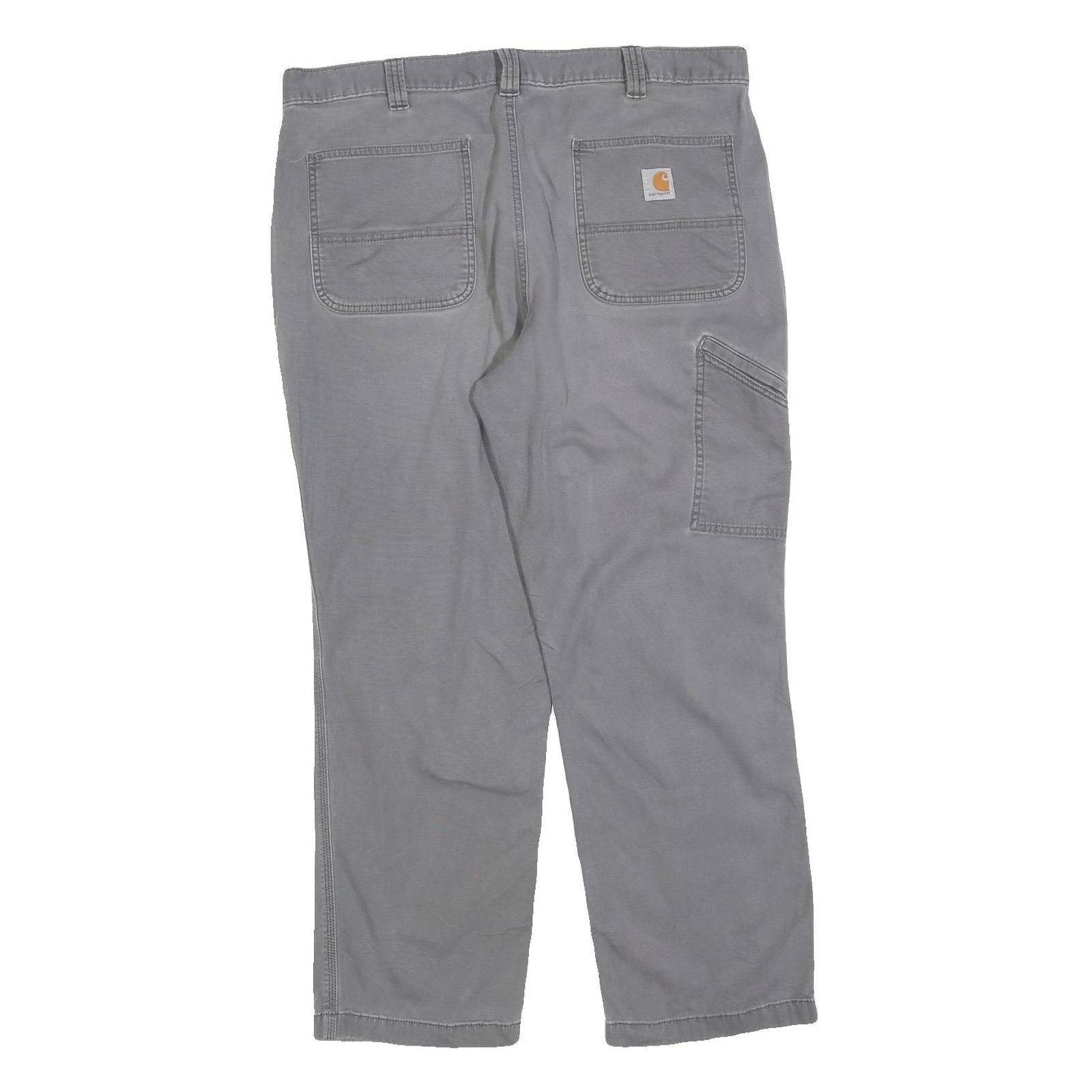 CARHARTT Mens Cotton Blend Grey Relaxed Straight Leg Trousers W38 L30 Workwear