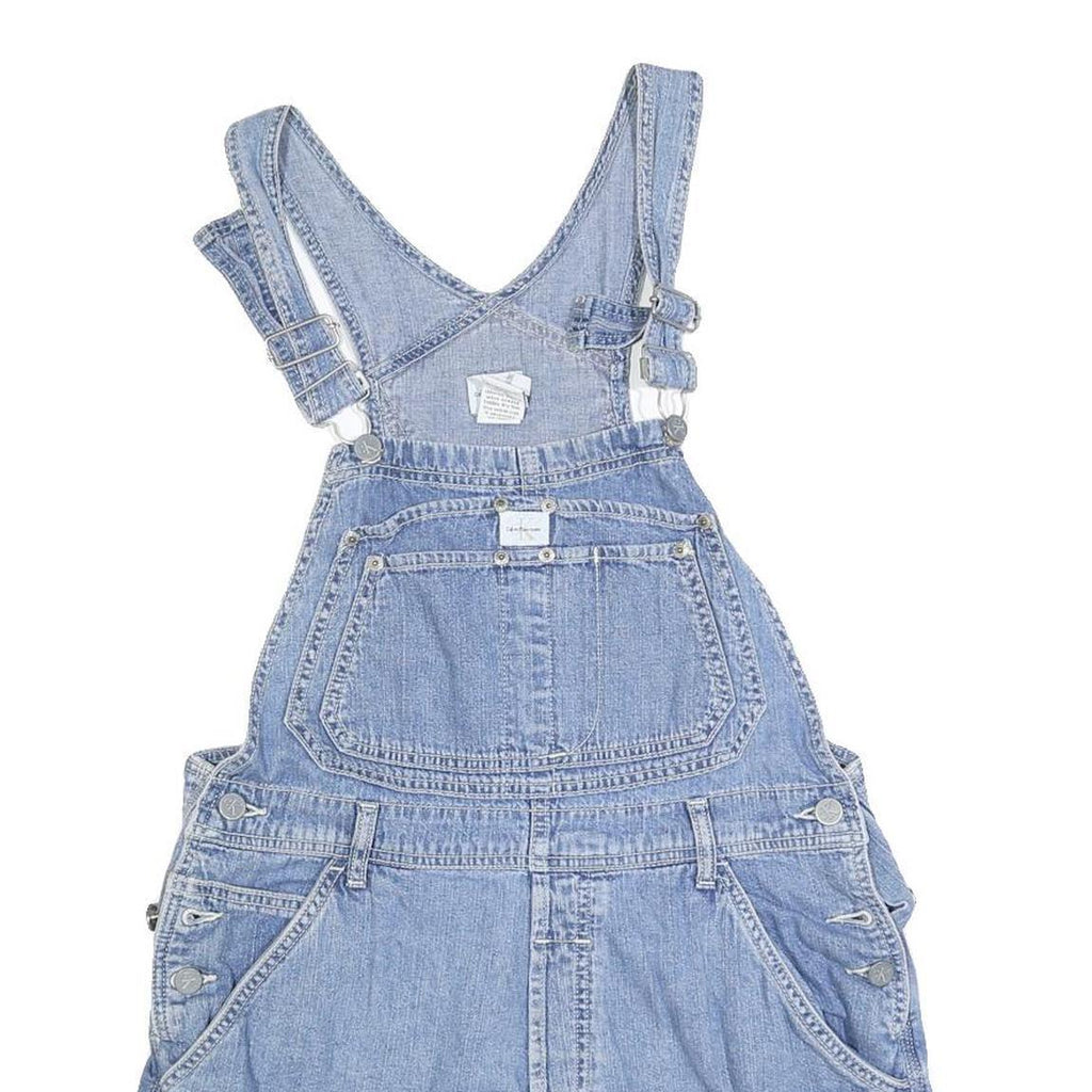 CALVIN KLEIN Womens Blue Cotton Blend Denim Dungarees Regular Fit M W32 L5