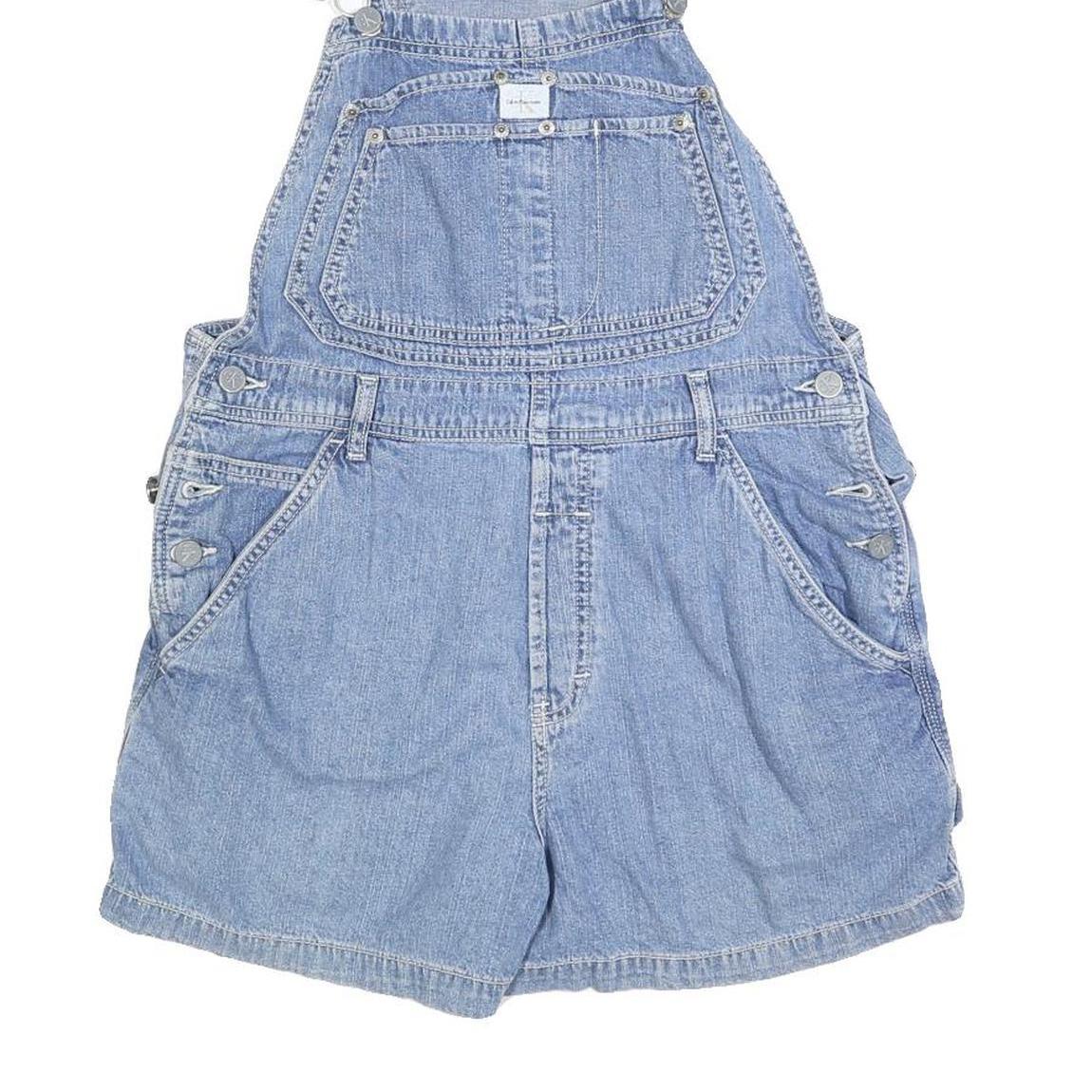 CALVIN KLEIN Womens Blue Cotton Blend Denim Dungarees Regular Fit M W32 L5