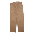DICKIES Mens Cotton Blend Beige Regular Fit Straight Leg Trousers W33 L34