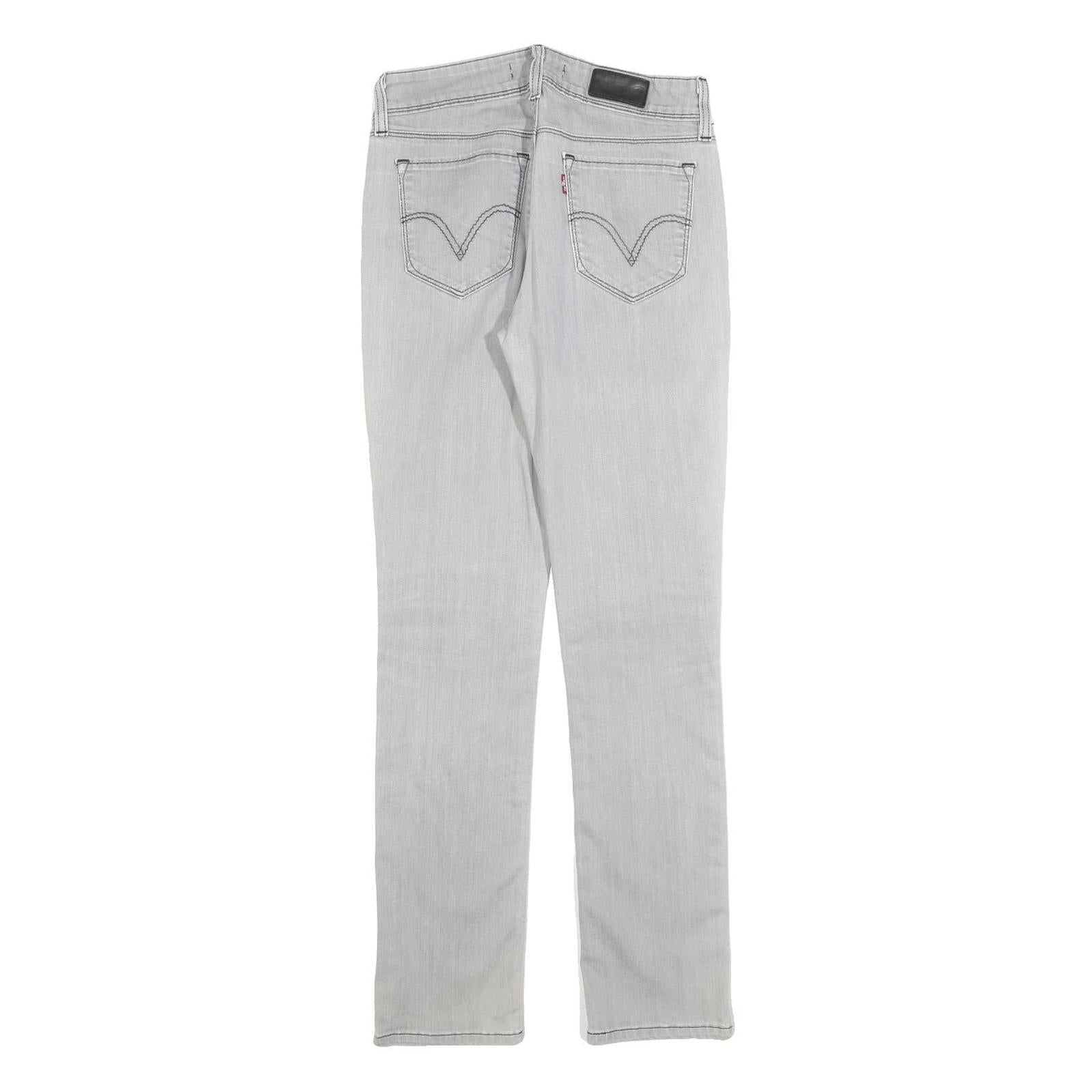 LEVI'S 471 Womens Jeans Pale Grey Slim Skinny Denim W28 L30 Zip Cotton Blend