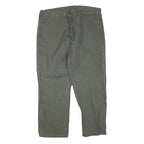 DICKIES Mens Cotton Blend Grey Regular Straight Trousers W40 L30 Workwear Zip