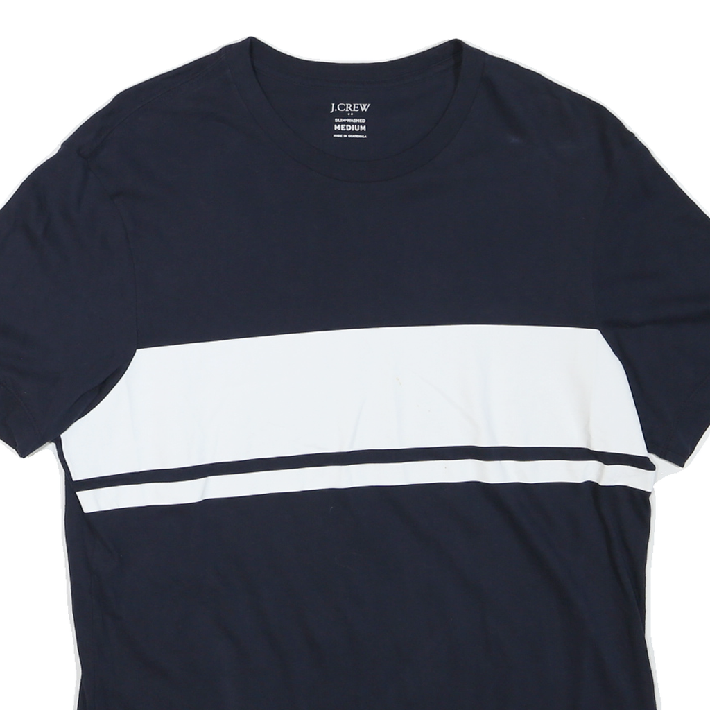 J.CREW Mens Navy Blue & White Graphic Modern T-Shirt M Short Sleeve Crew Neck