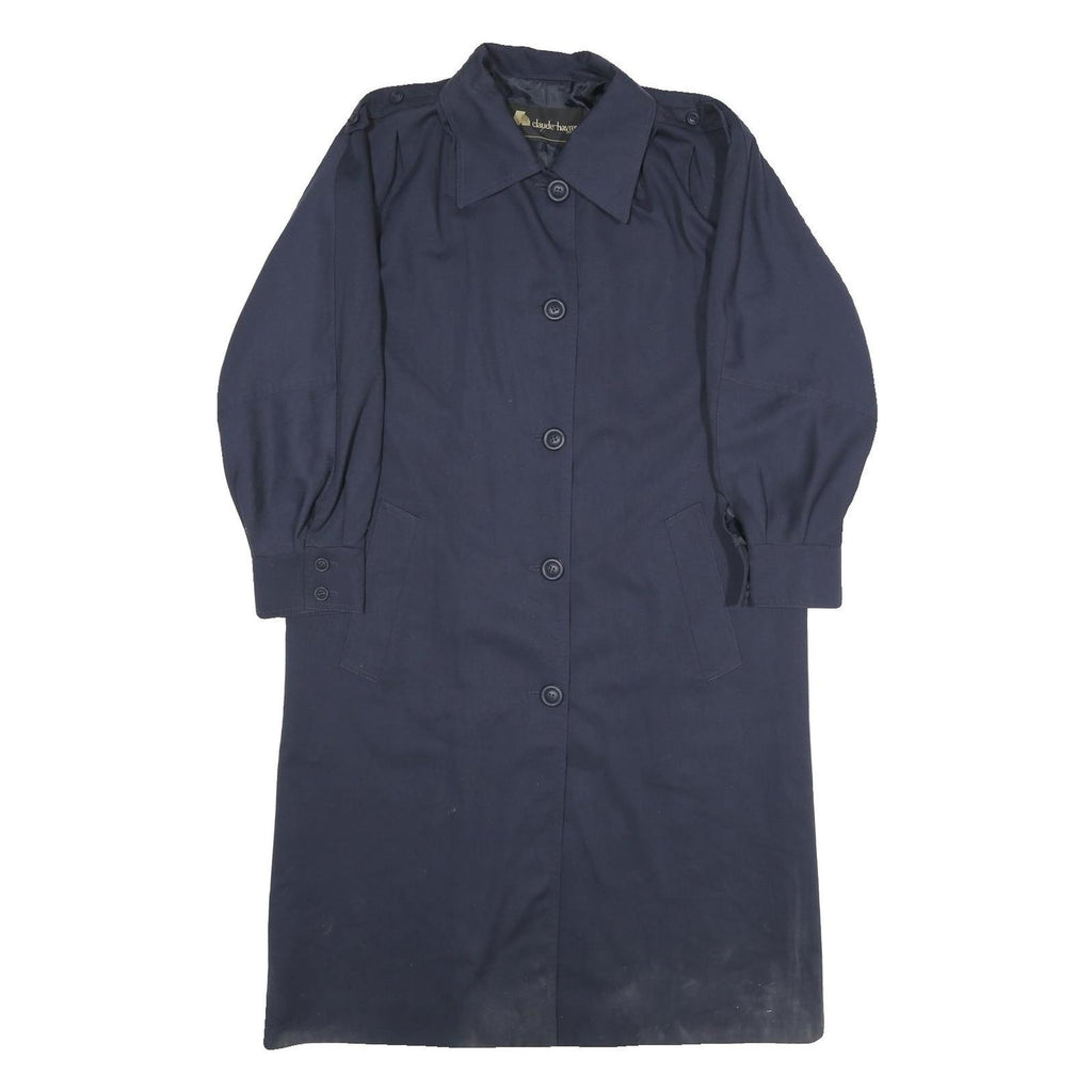 CLAUDE HAVREY Womens Navy Blue Jacket XL Polyester Blend Button Closure Plain