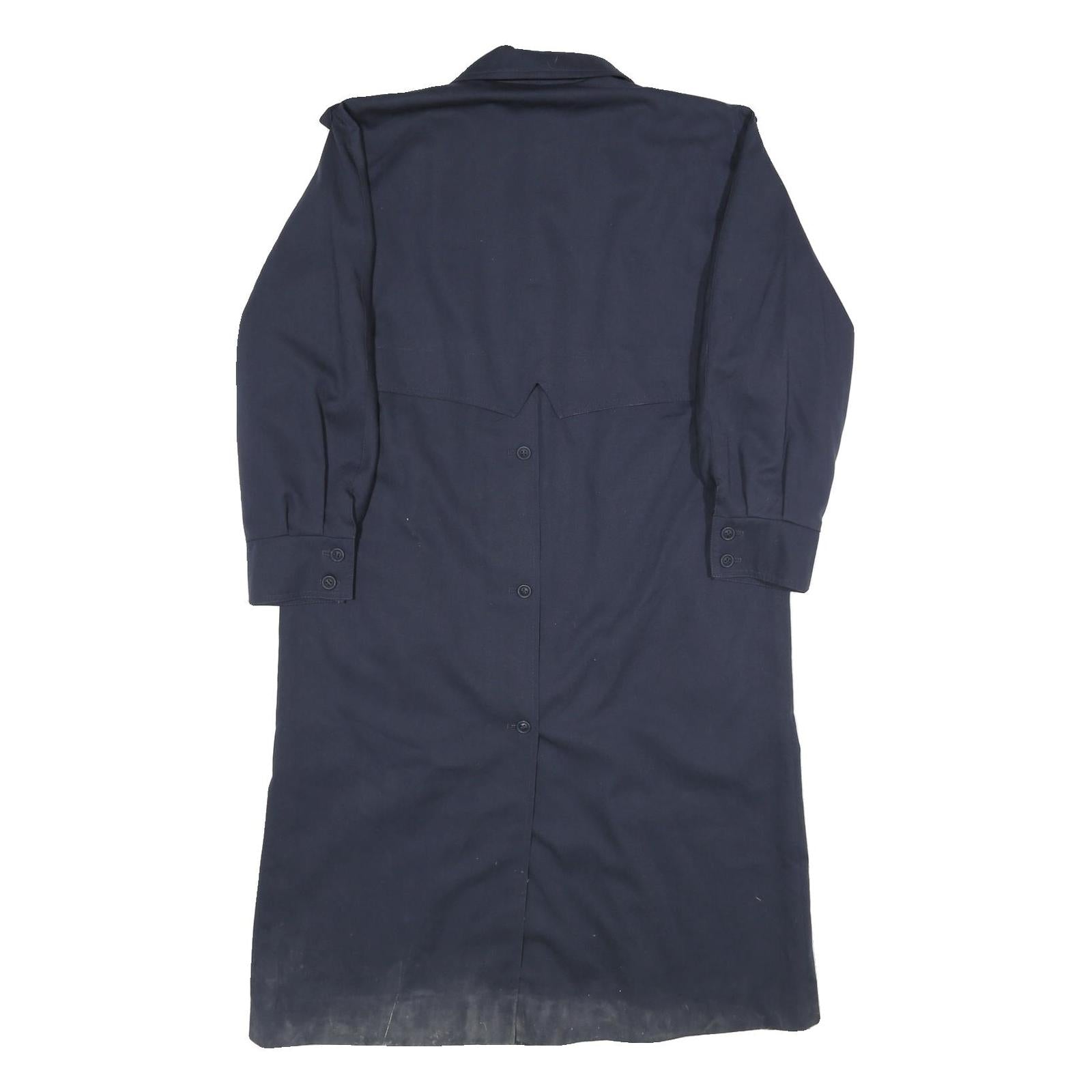 CLAUDE HAVREY Womens Navy Blue Jacket XL Polyester Blend Button Closure Plain