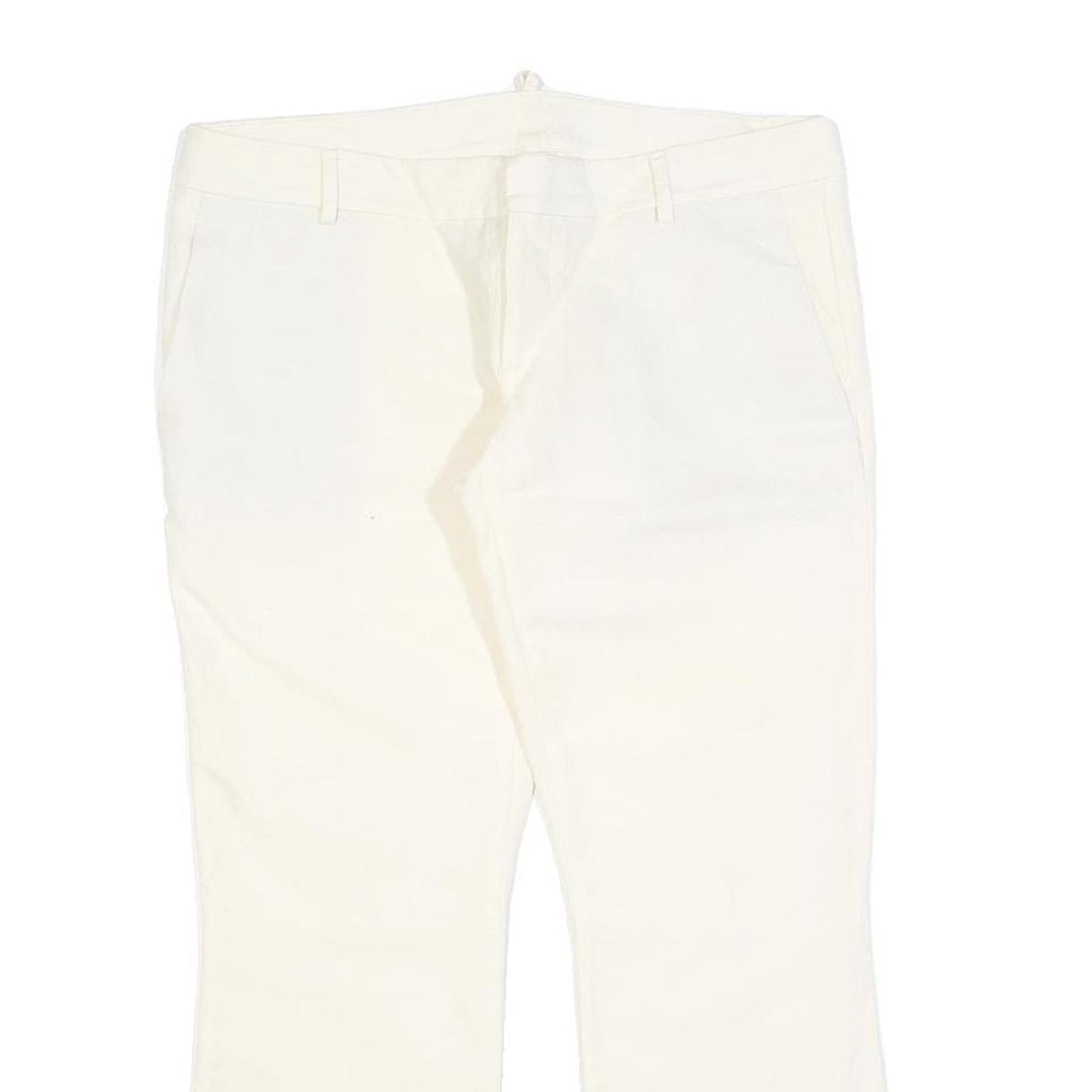 DSQUARED2 Womens Wool Blend White Slim Straight Trousers W34 L27 Elegant Zip