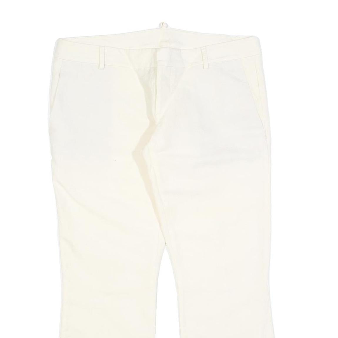 DSQUARED2 Womens Wool Blend White Slim Straight Trousers W34 L27 Elegant Zip