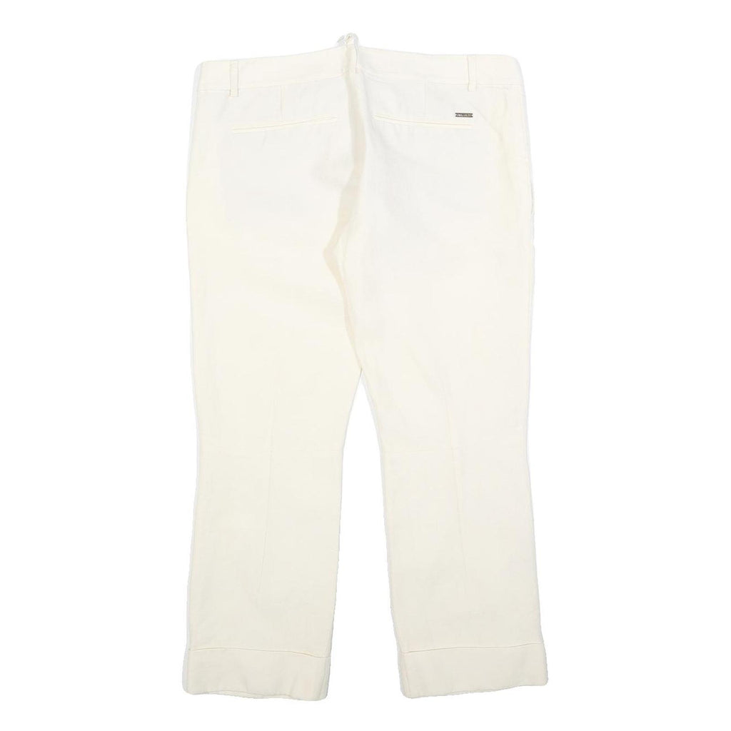 DSQUARED2 Womens Wool Blend White Slim Straight Trousers W34 L27 Elegant Zip