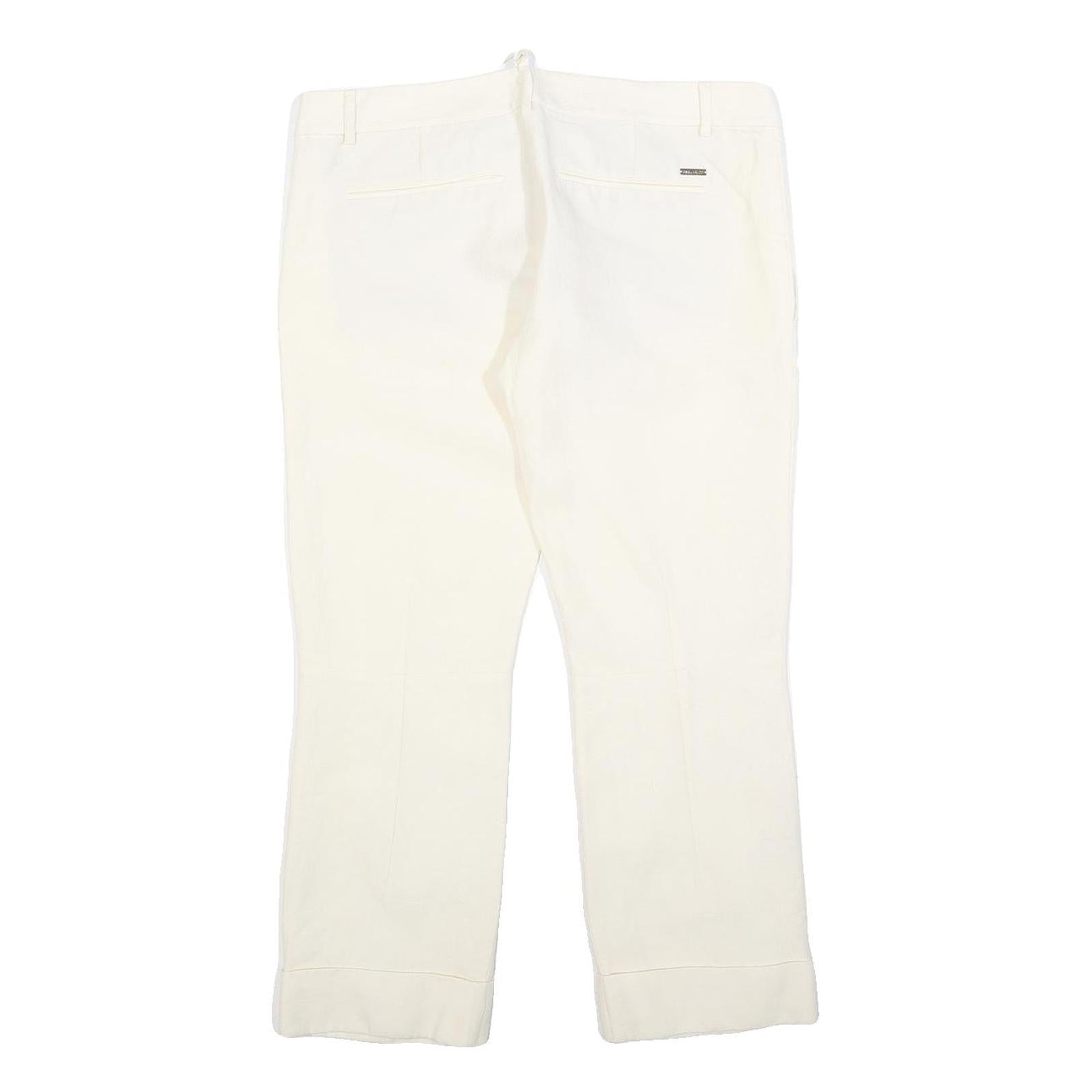 DSQUARED2 Womens Wool Blend White Slim Straight Trousers W34 L27 Elegant Zip
