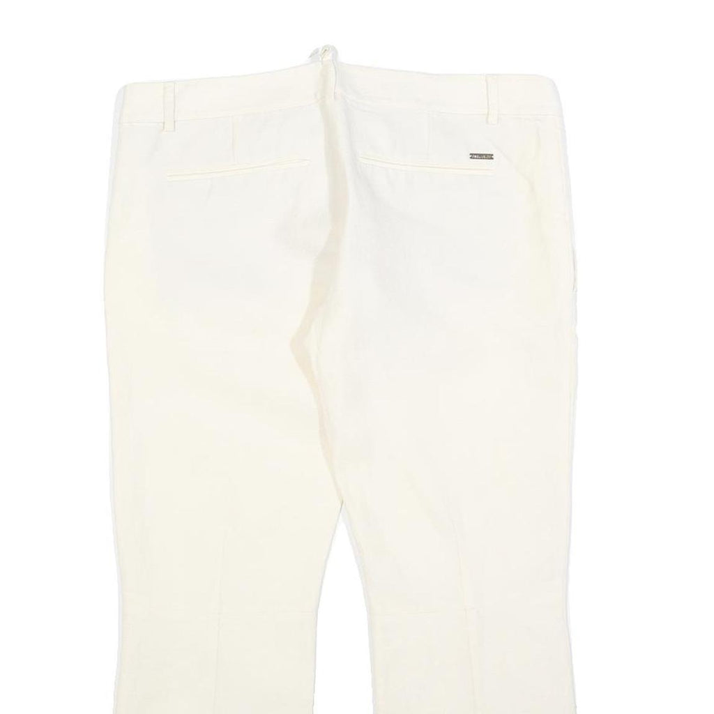 DSQUARED2 Womens Wool Blend White Slim Straight Trousers W34 L27 Elegant Zip