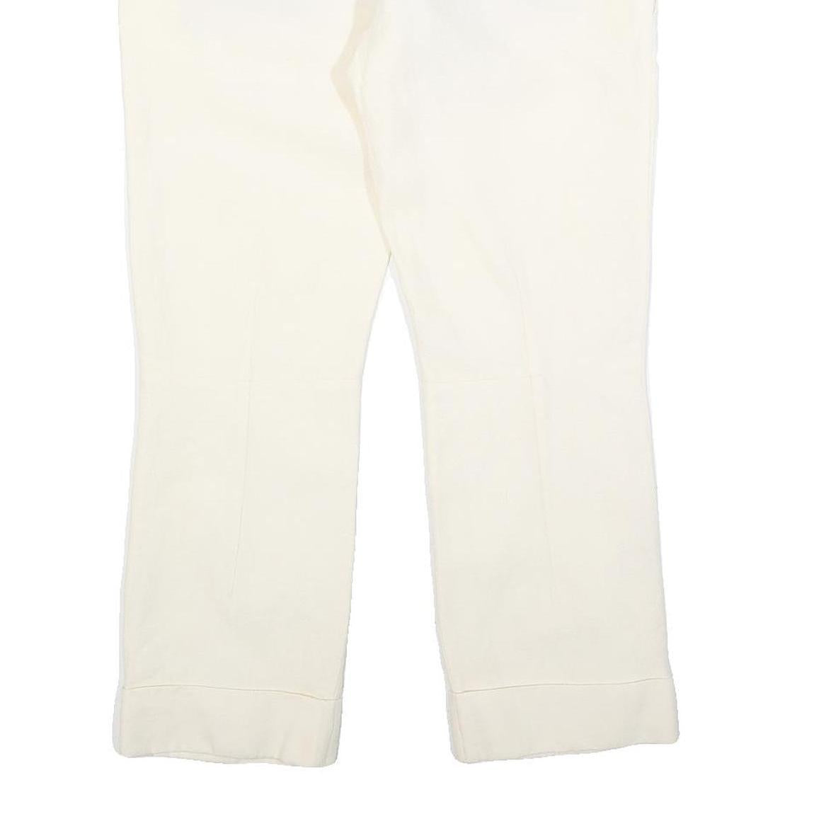 DSQUARED2 Womens Wool Blend White Slim Straight Trousers W34 L27 Elegant Zip