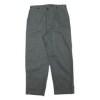 Mens Cotton Blend Relaxed Grey Trousers W29 L26 Button Closure Casual Workwear