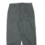 Mens Cotton Blend Relaxed Grey Trousers W29 L26 Button Closure Casual Workwear