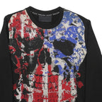 PHILIPP PLEIN Mens Black Red & Blue Skull Crew Neck M Cotton Sweatshirt Premium