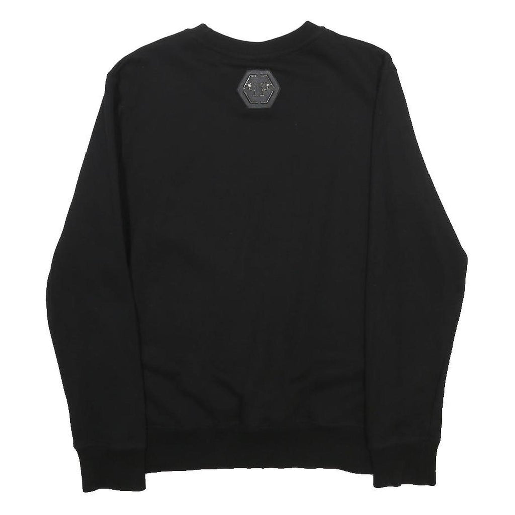 PHILIPP PLEIN Mens Black Red & Blue Skull Crew Neck M Cotton Sweatshirt Premium