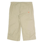 NIK Womens Cotton Blend Beige Relaxed Wide-Leg Trousers W35 L21 Drawstring