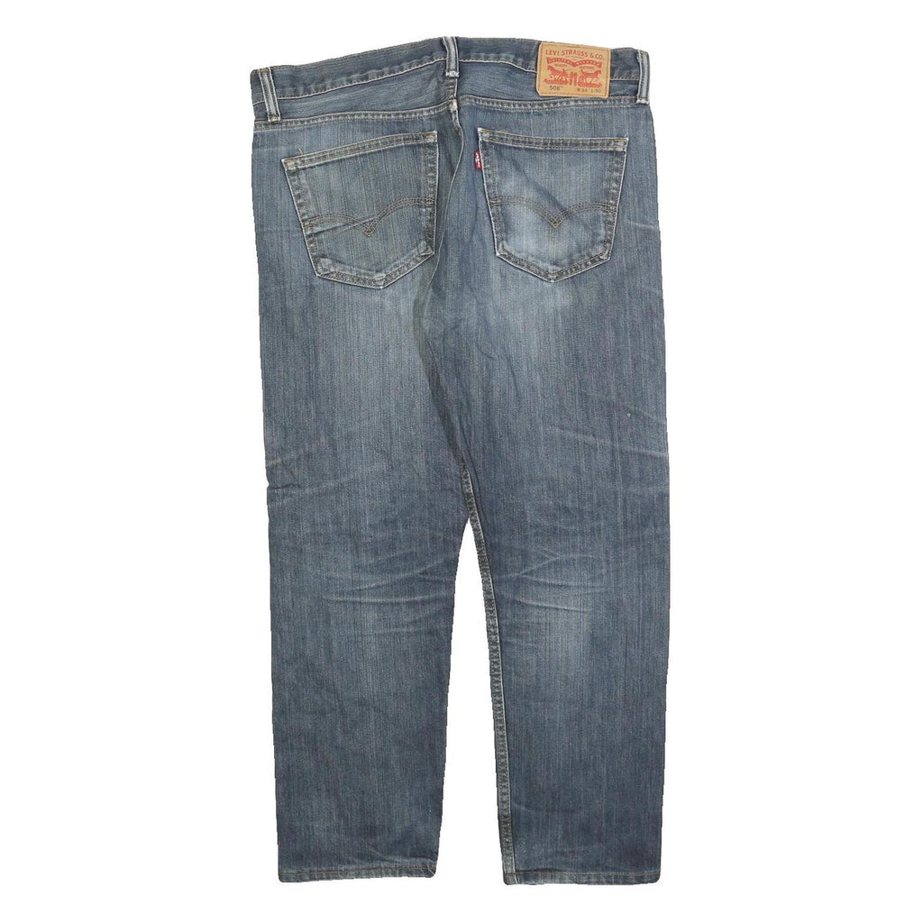 LEVI'S 508 Loose Mens Jeans Blue Regular Cotton Blend Medium W34 L27 Zip Casual