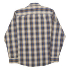 TOMMY JEANS Mens Blue Beige Check Shirt L Long Sleeve Cotton Blend Casual Shirt