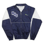 ASICS Womens Navy & White Sports Track Jacket S Polyester Zip Plain Lightweight