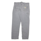 CARHARTT Mens Cotton Blend Grey Relaxed Fit Straight Trousers W34 L32 Workwear