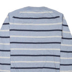NAUTICA Mens Blue Cream Striped Pattern Jumper Crew Neck Basic Knit L Cotton