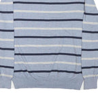 NAUTICA Mens Blue Cream Striped Pattern Jumper Crew Neck Basic Knit L Cotton