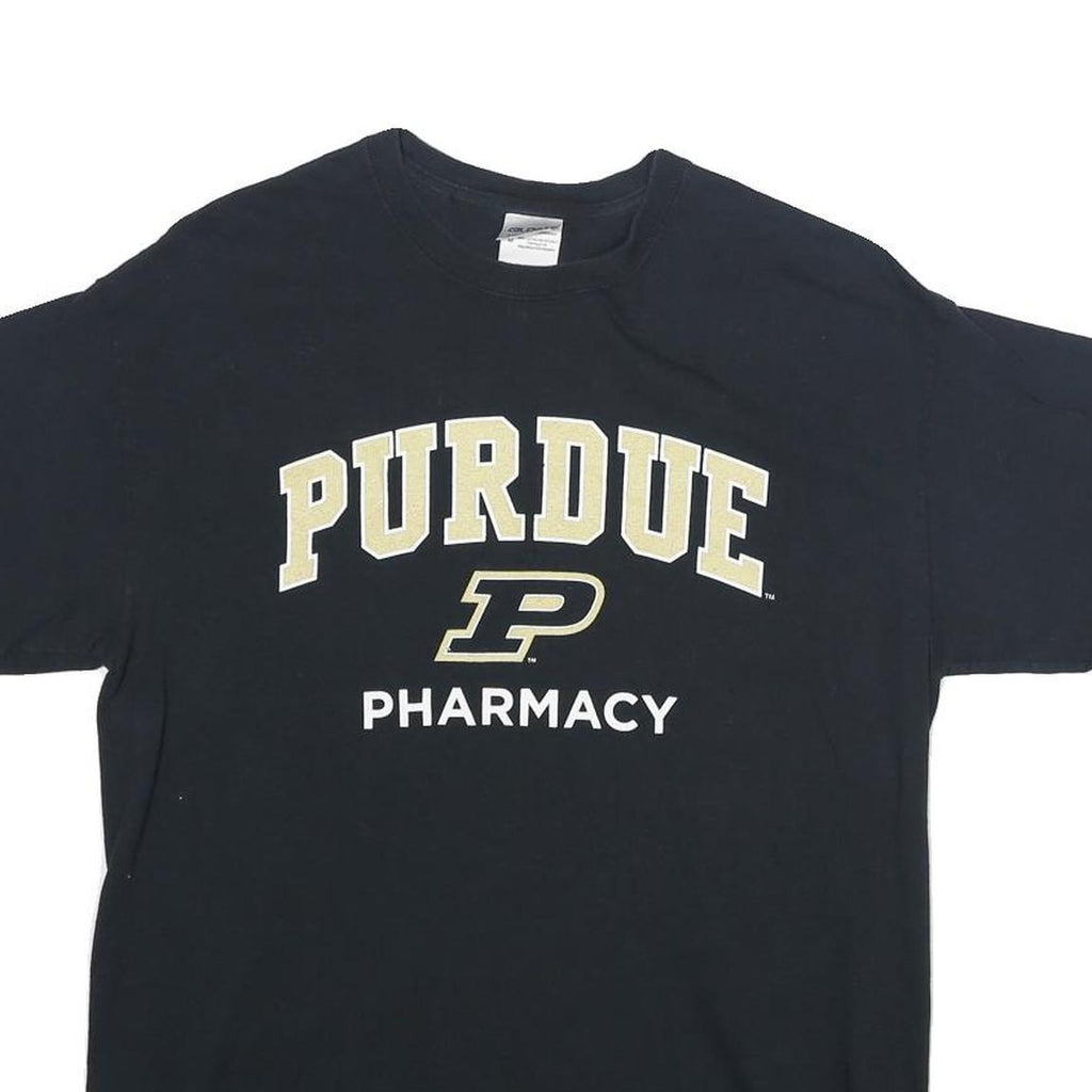 GILDAN Mens Black Purdue Pharmacy Graphic T-Shirt M Short Sleeve Crew Neck