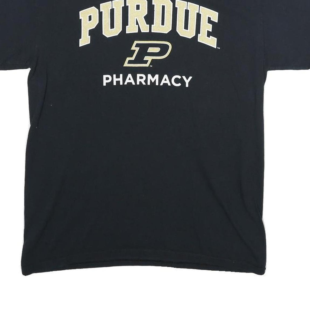 GILDAN Mens Black Purdue Pharmacy Graphic T-Shirt M Short Sleeve Crew Neck