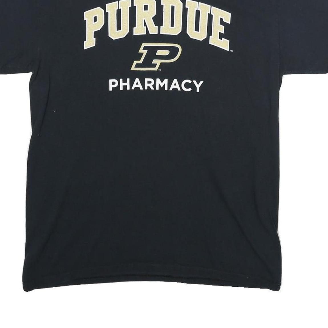 GILDAN Mens Black Purdue Pharmacy Graphic T-Shirt M Short Sleeve Crew Neck