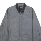 LEVI'S Mens Grey Black Shirt S Cotton Long Sleeve Casual Classic Design