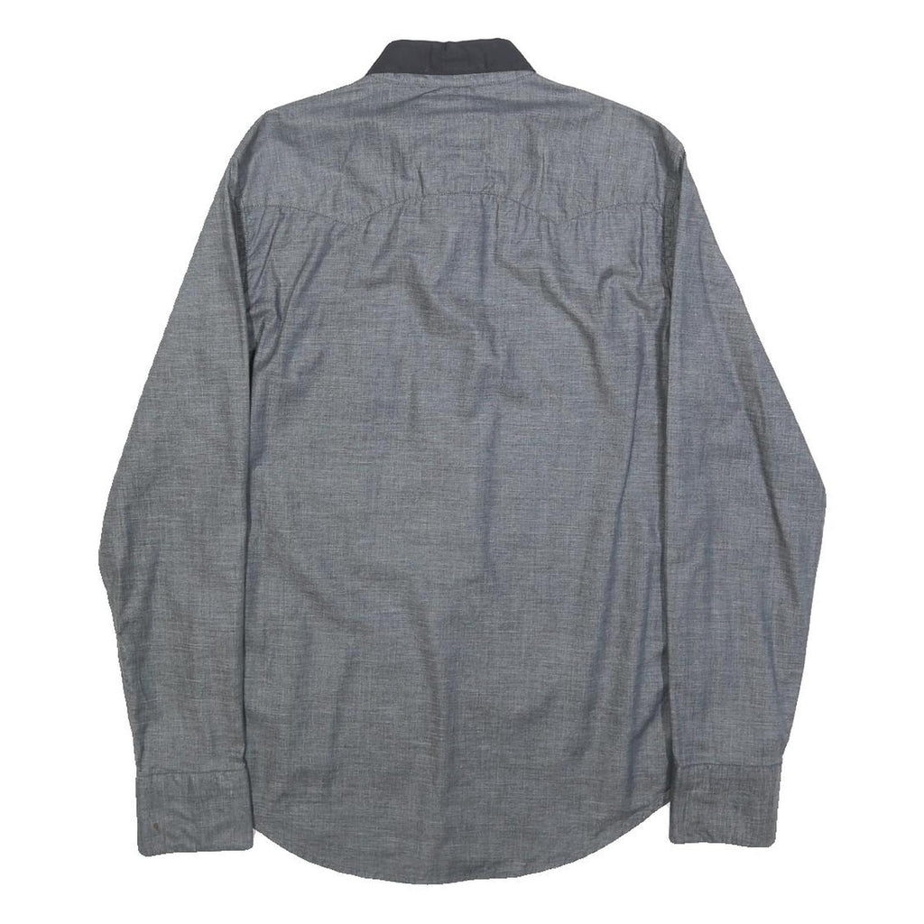 LEVI'S Mens Grey Black Shirt S Cotton Long Sleeve Casual Classic Design