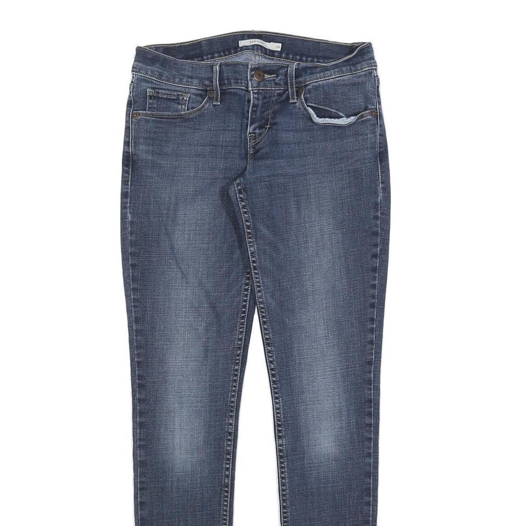 LEVI'S 524 Womens Jeans Blue Slim Skinny Denim Medium W26 L32 Stretch Zip