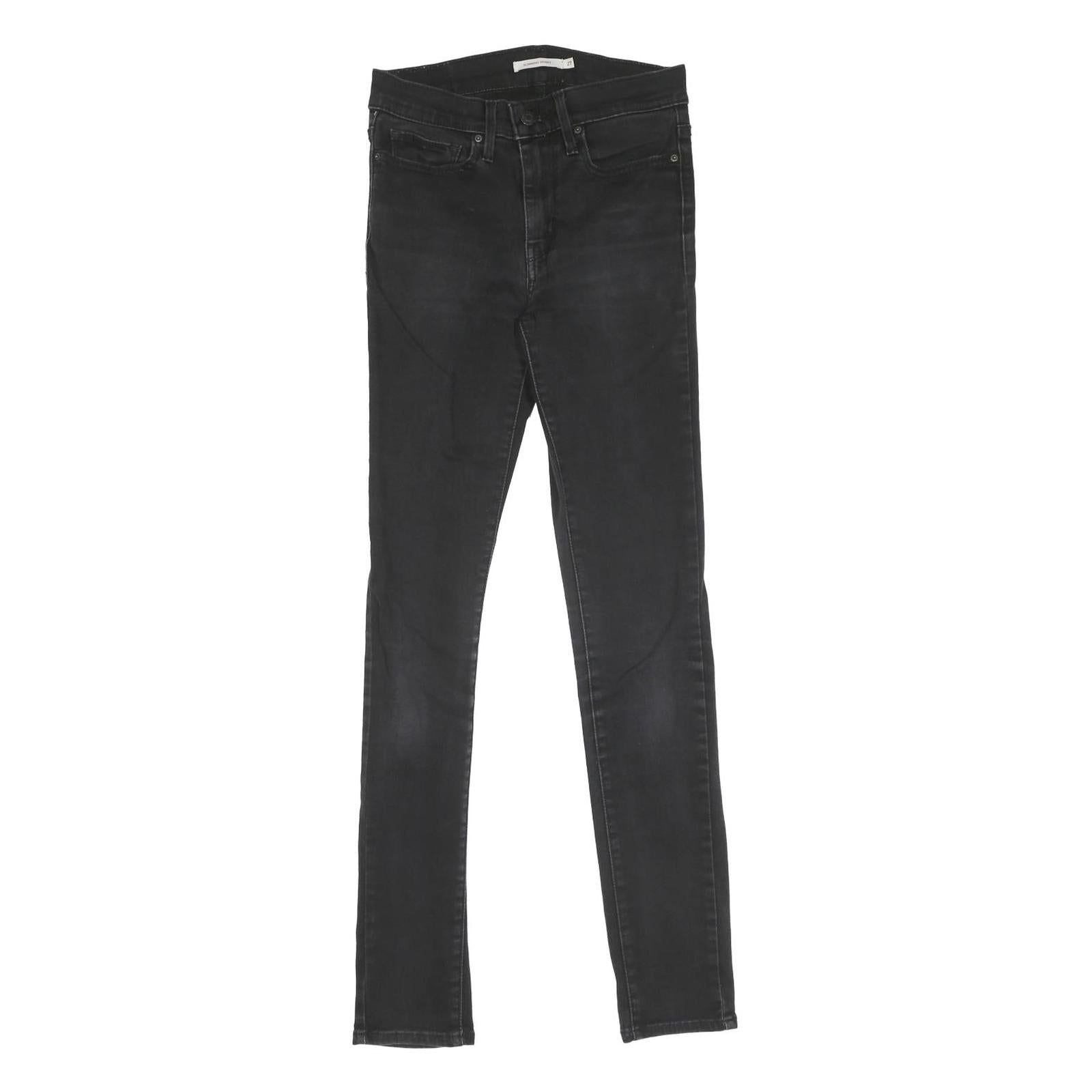 LEVI'S Womens Slim Black Denim Raw Slim Skinny Jeans W27 L31