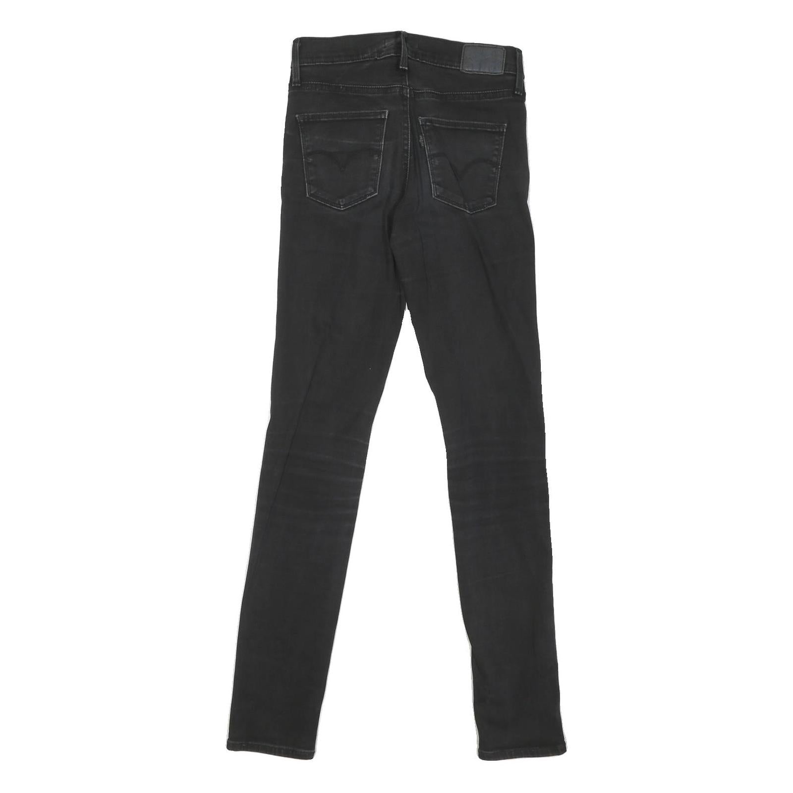 LEVI'S Womens Slim Black Denim Raw Slim Skinny Jeans W27 L31
