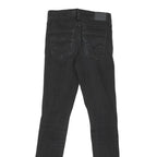 LEVI'S Womens Slim Black Denim Raw Slim Skinny Jeans W27 L31