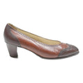 BALLY Womens Classic Leather Court Shoes Brown Black UK 4.5 Elegant Heels