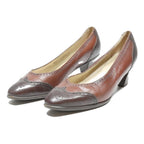 BALLY Womens Classic Leather Court Shoes Brown Black UK 4.5 Elegant Heels