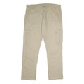 WRANGLER Mens Regular Beige Cotton Cargo Trousers W36 L30 Casual Zip Closure
