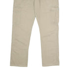 WRANGLER Mens Regular Beige Cotton Cargo Trousers W36 L30 Casual Zip Closure