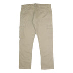 WRANGLER Mens Regular Beige Cotton Cargo Trousers W36 L30 Casual Zip Closure