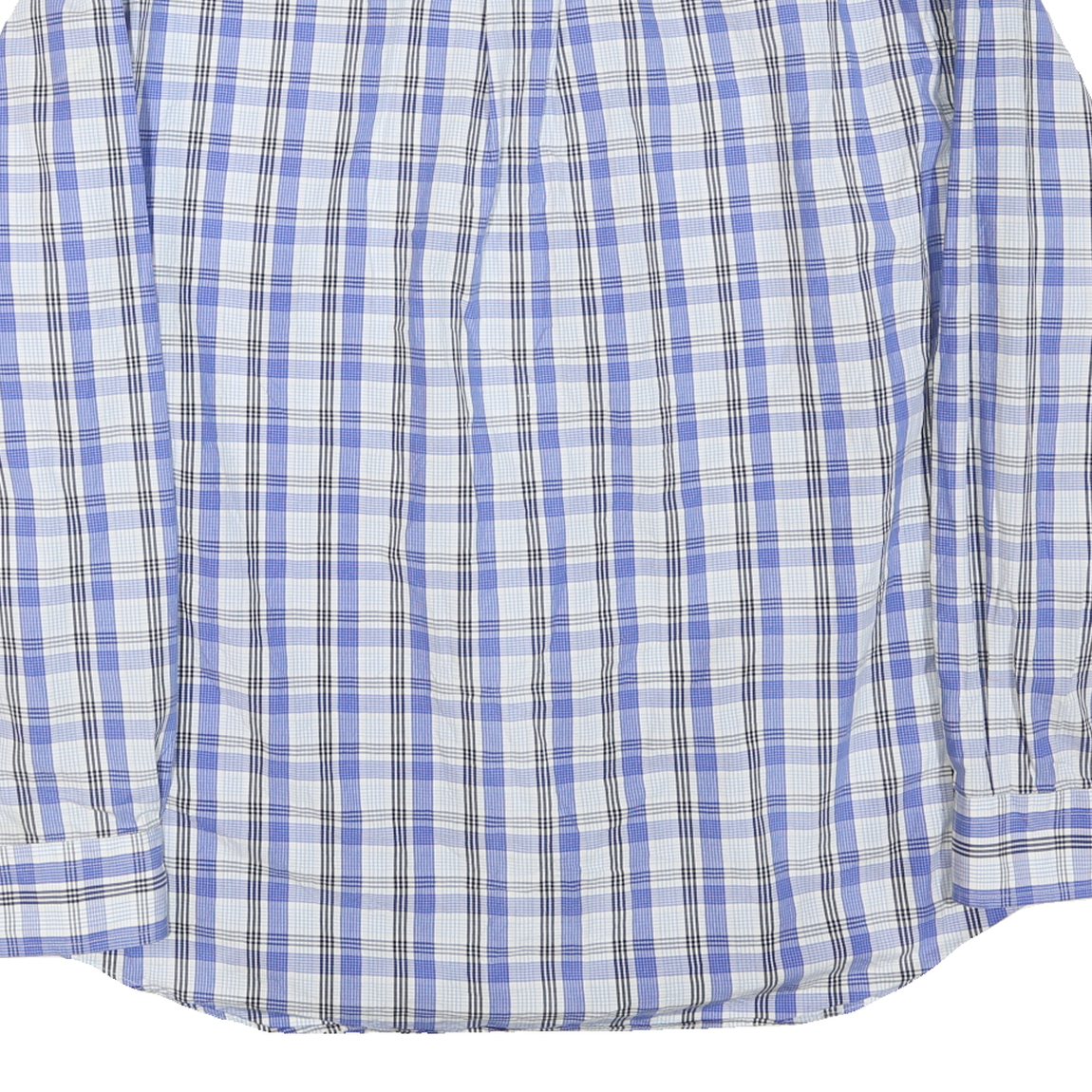 NAUTICA Mens Blue White Check Shirt XL Cotton Blend Long Sleeve Button Front