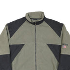 WOOLRICH Mens Green & Black Polyester Blend Jacket XL Fleece Zip Up