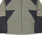 WOOLRICH Mens Green & Black Polyester Blend Jacket XL Fleece Zip Up