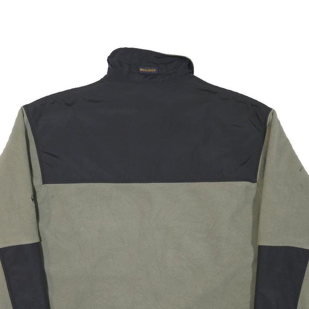 WOOLRICH Mens Green & Black Polyester Blend Jacket XL Fleece Zip Up