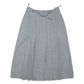 CHARLES DUMAS Belted Womens A-Line Skirt Grey Knee Length Wool S