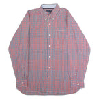 TOMMY HILFIGER Mens Shirt Red Check Long Sleeve L